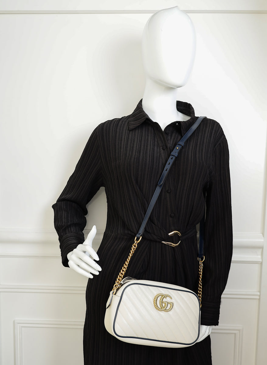 Gucci Bicolor Torchon GG Marmont Small Camera Bag