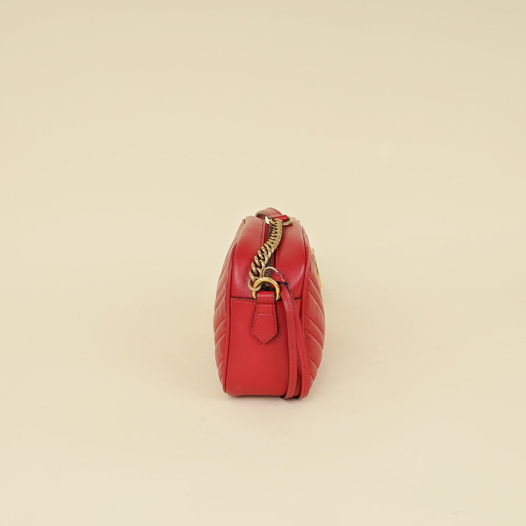 Gucci Red GG Marmont Camera Small Bag