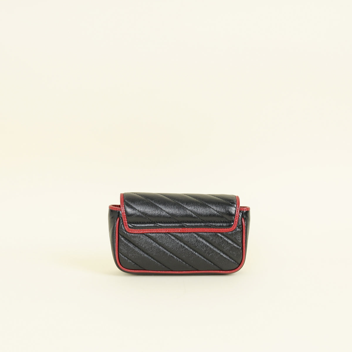 Gucci Black GG Marmont Diagonal Striped Super Mini Bag