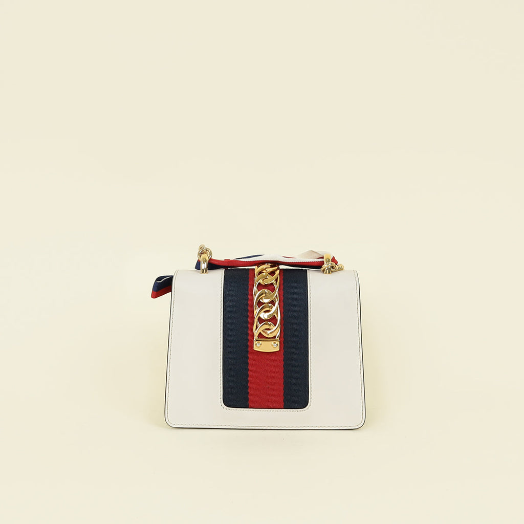 Gucci White Cream Sylvie Mini Shoulder Bag