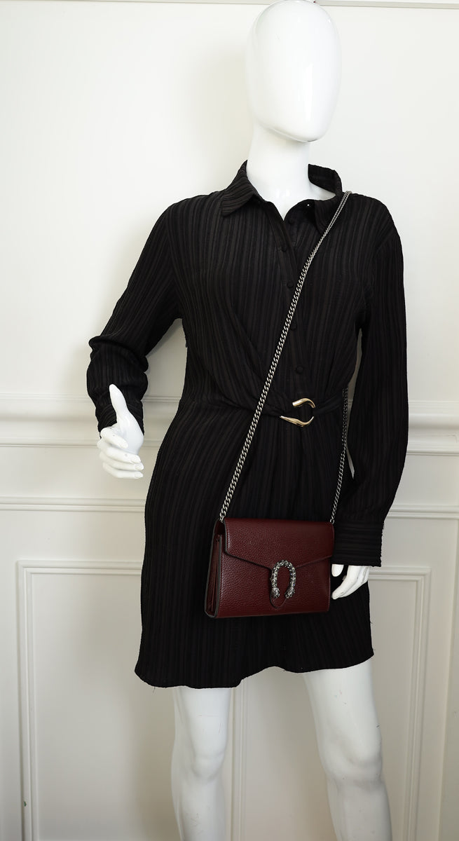 Gucci Burgundy Dionysus Mini Chain Shoulder Bag