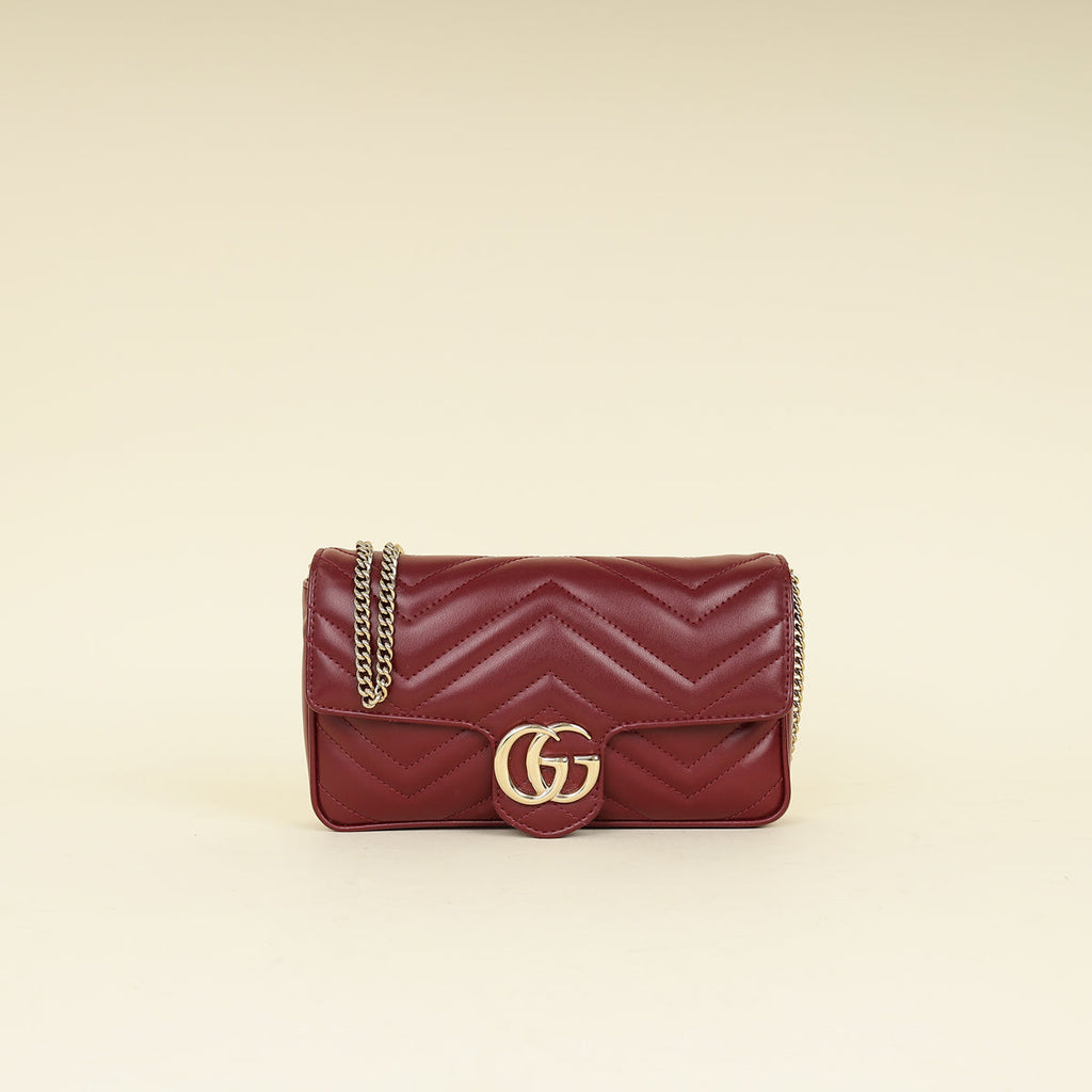 Gucci Rosso Ancora Red GG Marmont Small Shoulder Bag