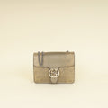 Gucci Metallic Olive Lizard Interlocking G Flap Chain Shoulder Bag