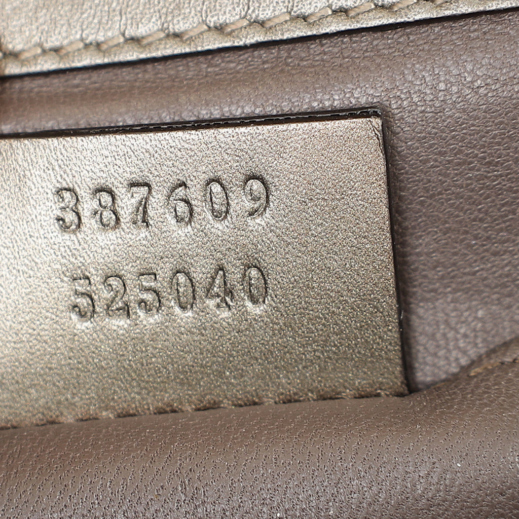 Gucci Metallic Olive Lizard Interlocking G Flap Chain Shoulder Bag