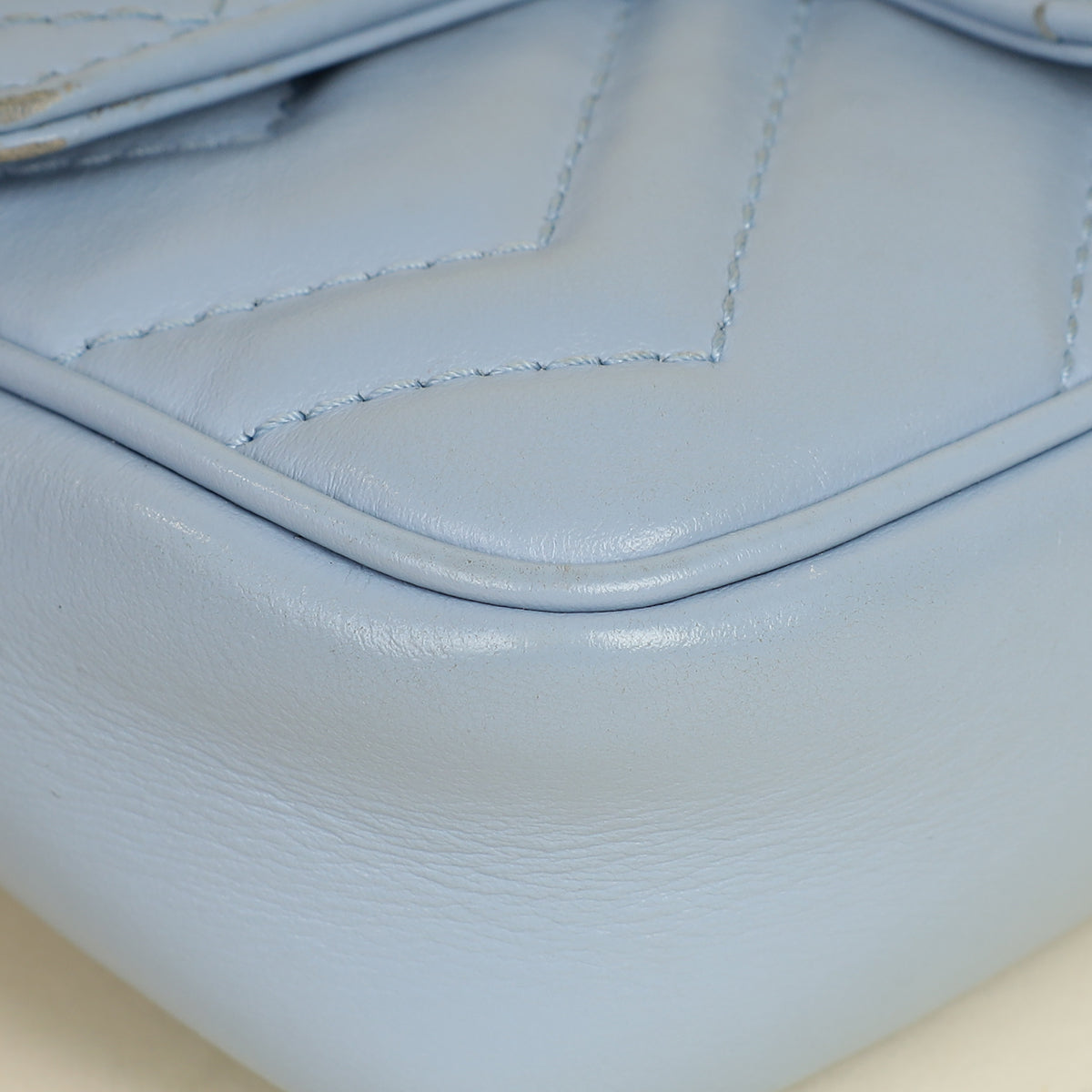 Gucci Light Blue GG Marmont Mini Chain Shoulder Bag