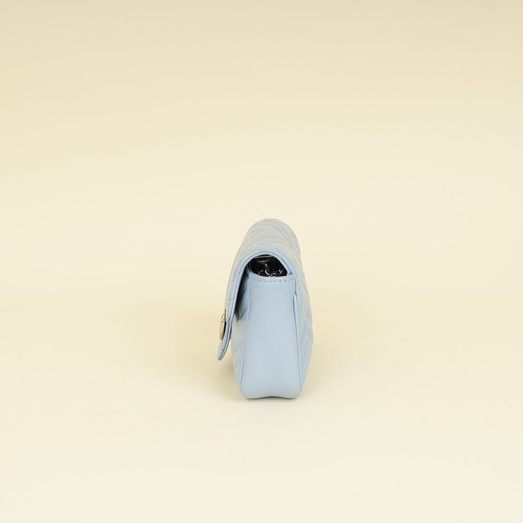 Gucci Light Blue GG Marmont Mini Chain Shoulder Bag