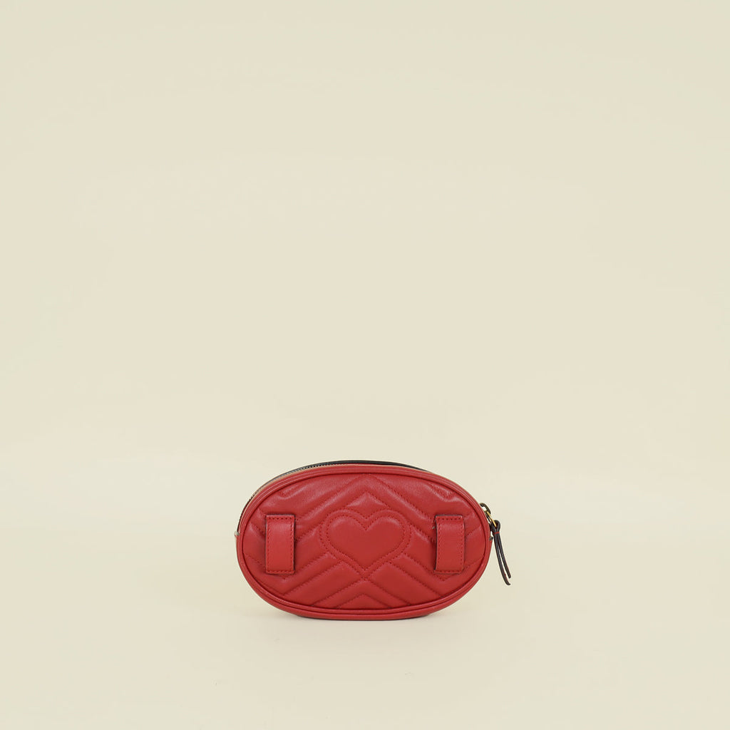 Gucci Red GG Marmont Mini Belt Bag