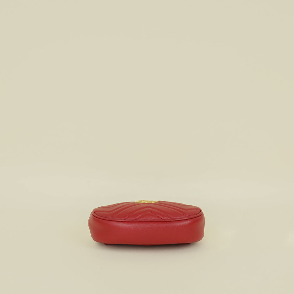 Gucci Red GG Marmont Mini Belt Bag