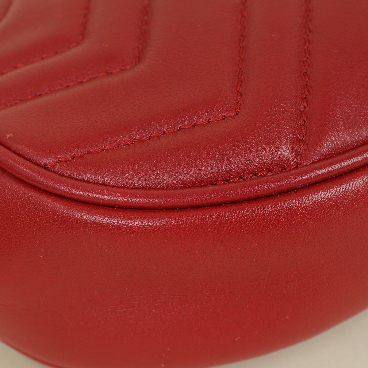 Gucci Red GG Marmont Mini Belt Bag