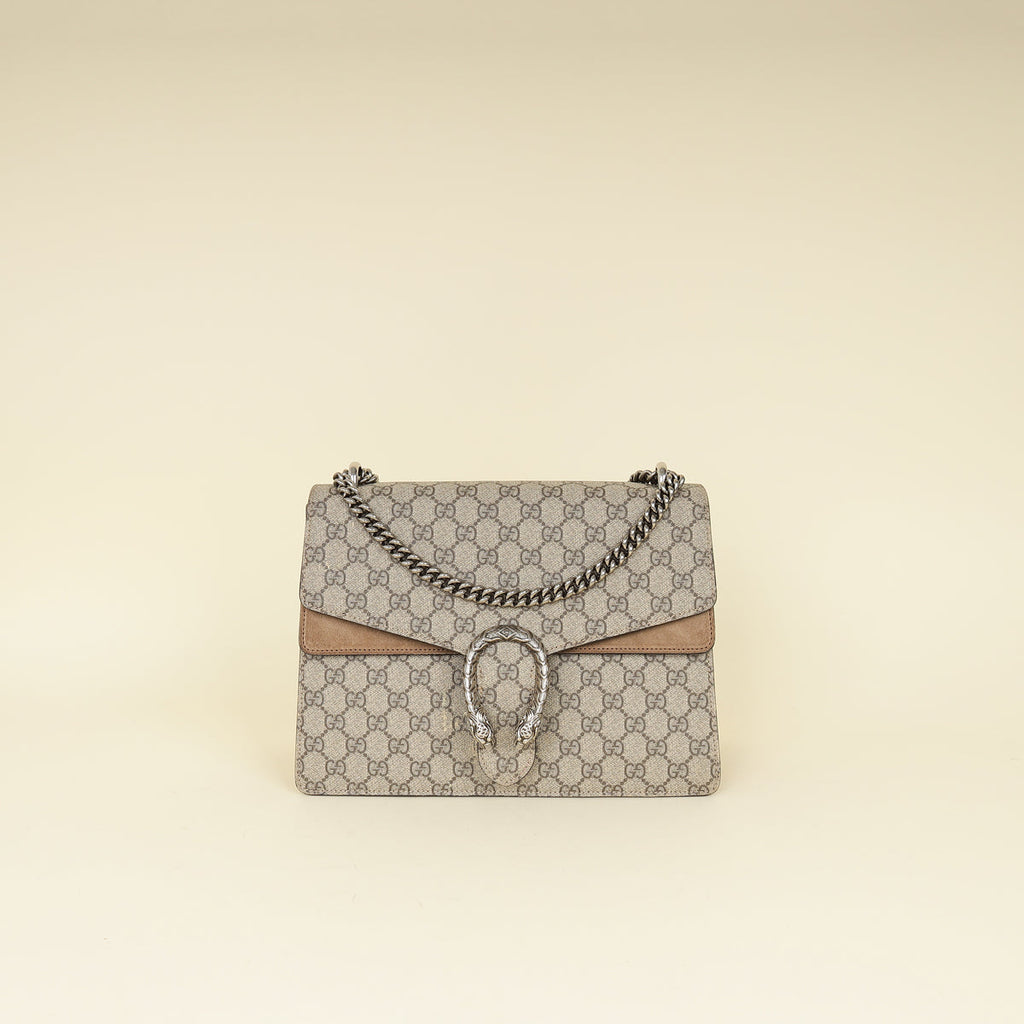 Gucci Bicolor GG Supreme Dionysus Medium Flap Bag