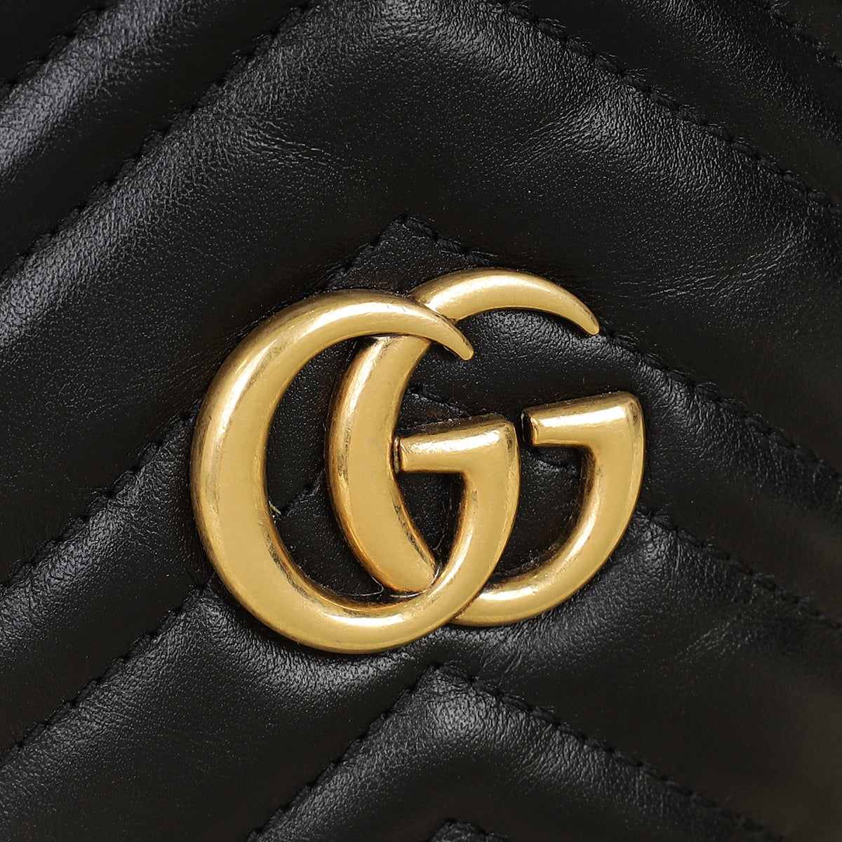 Gucci Black GG Marmont Small Bucket Bag