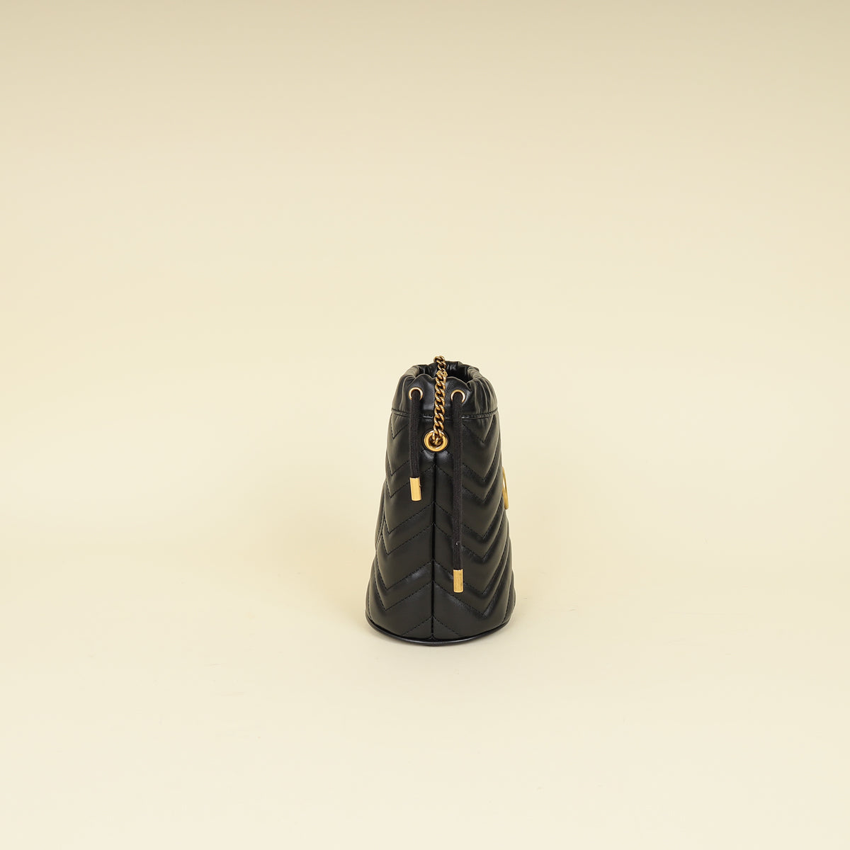Gucci Black GG Marmont Small Bucket Bag