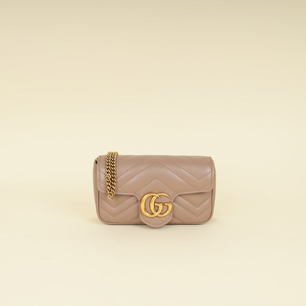 Gucci Dusty Pink GG Marmont Mini Shoulder Bag