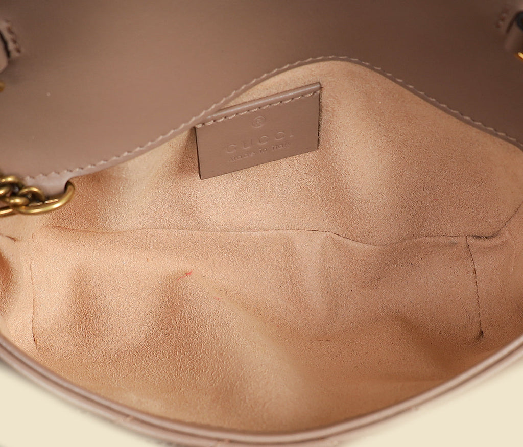 Gucci Dusty Pink GG Marmont Mini Shoulder Bag