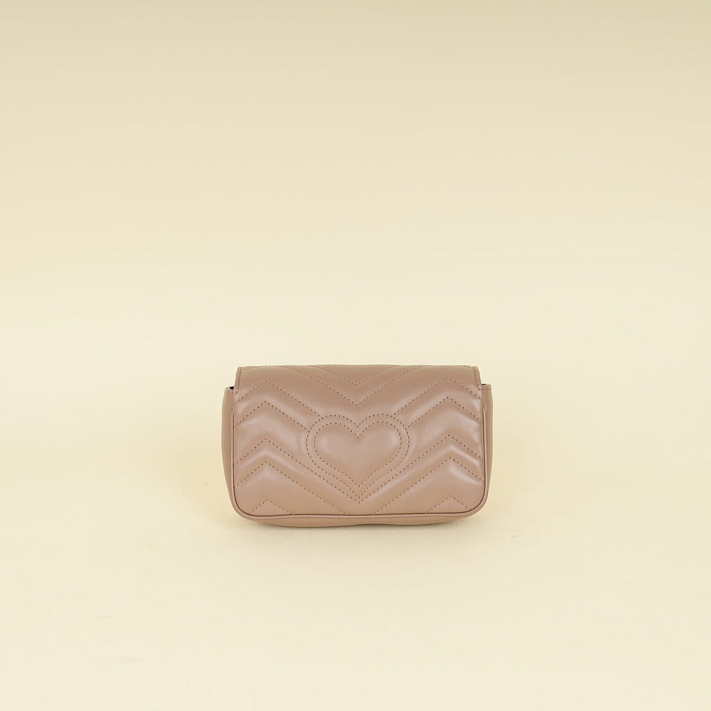 Gucci Dusty Pink GG Marmont Mini Shoulder Bag