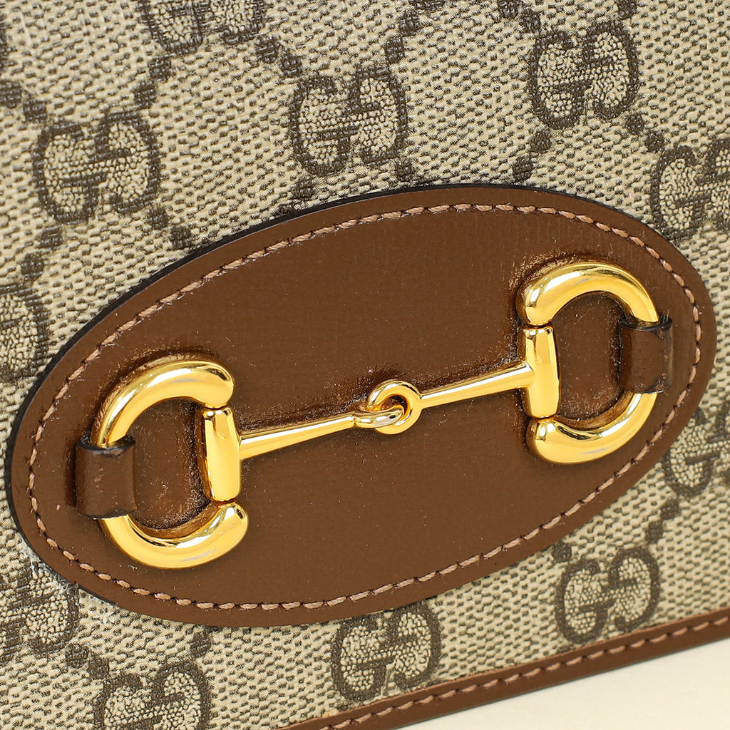 Gucci Bicolor GG Supreme Horsebit 1995 Wallet on Chain