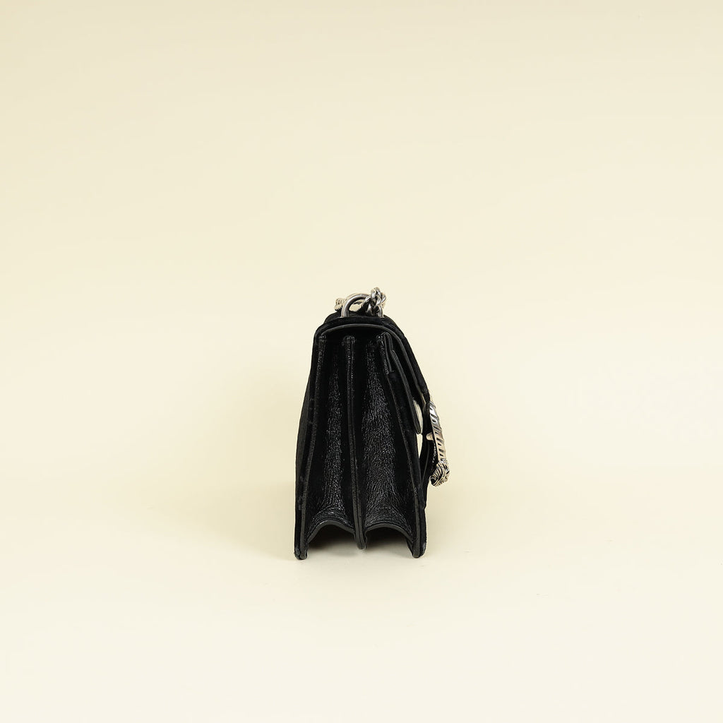 Gucci Black GG Velvet Dionysus Medium Shoulder Bag