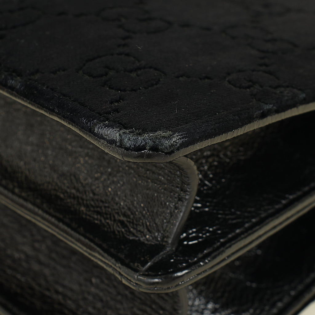Gucci Black GG Velvet Dionysus Medium Shoulder Bag
