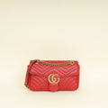 Gucci Red GG Marmont Medium Shoulder Bag