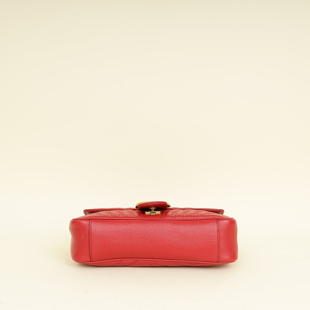 Gucci Red GG Marmont Medium Shoulder Bag