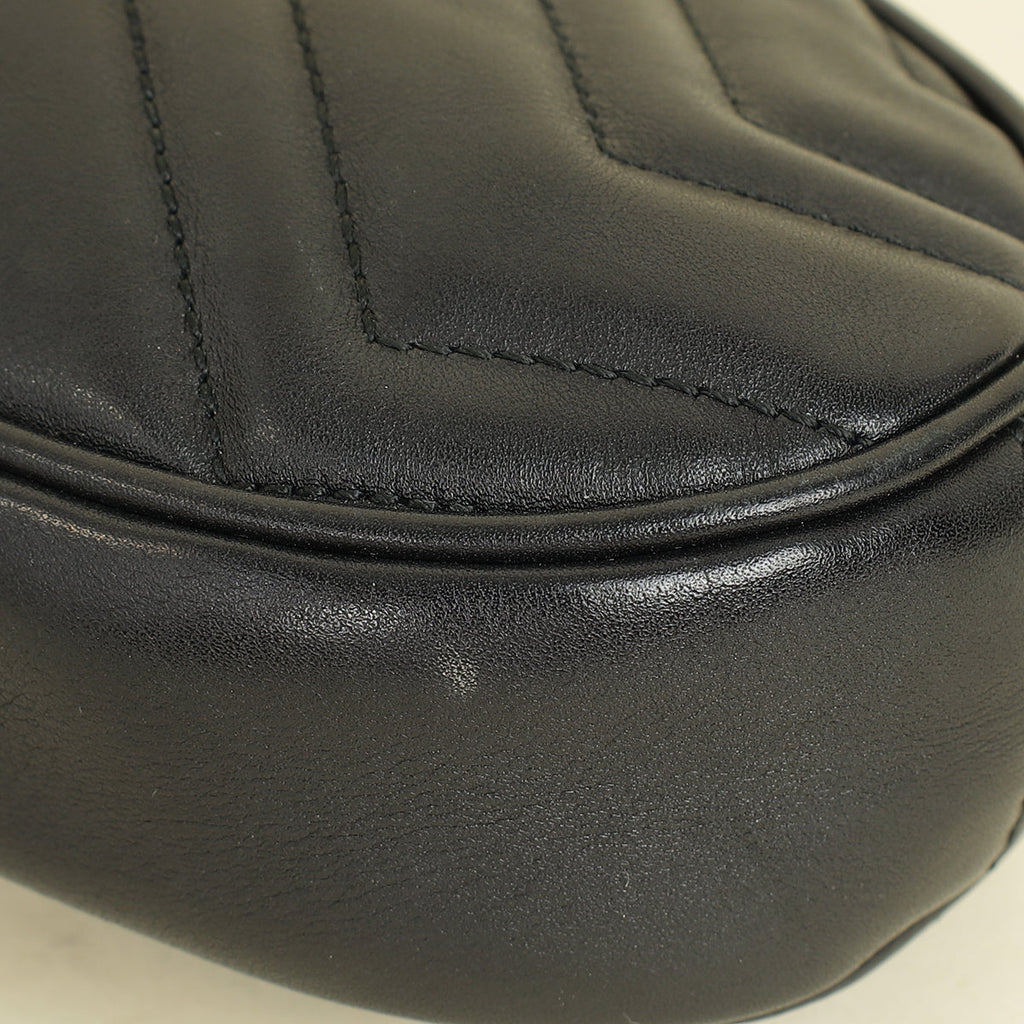 Gucci Black GG Marmont Mini Belt Bag