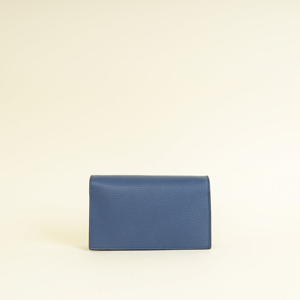 Gucci Navy Blue Interlocking G Wallet On Chain