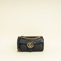 Gucci Black GG Marmont Medium Shoulder Bag