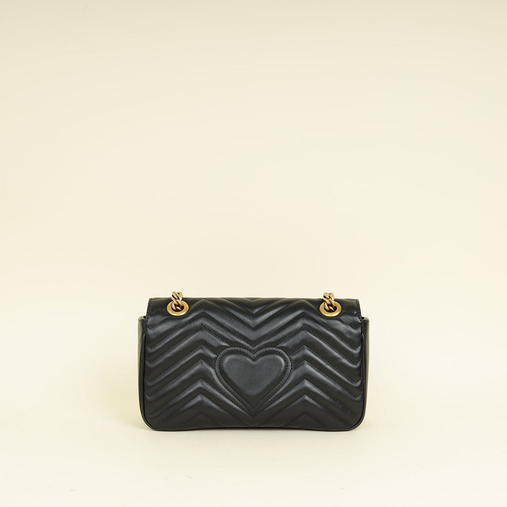 Gucci Black GG Marmont Medium Shoulder Bag