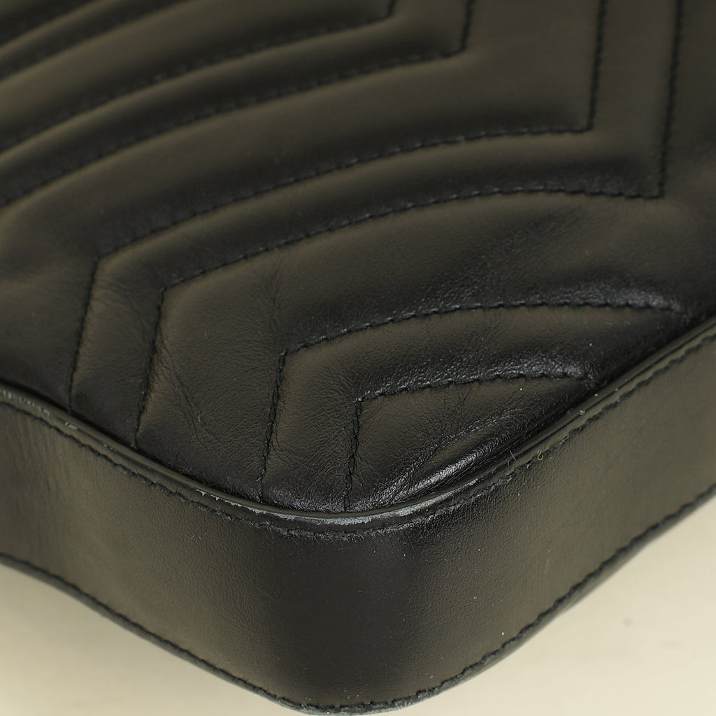 Gucci Black GG Marmont Messenger Bag