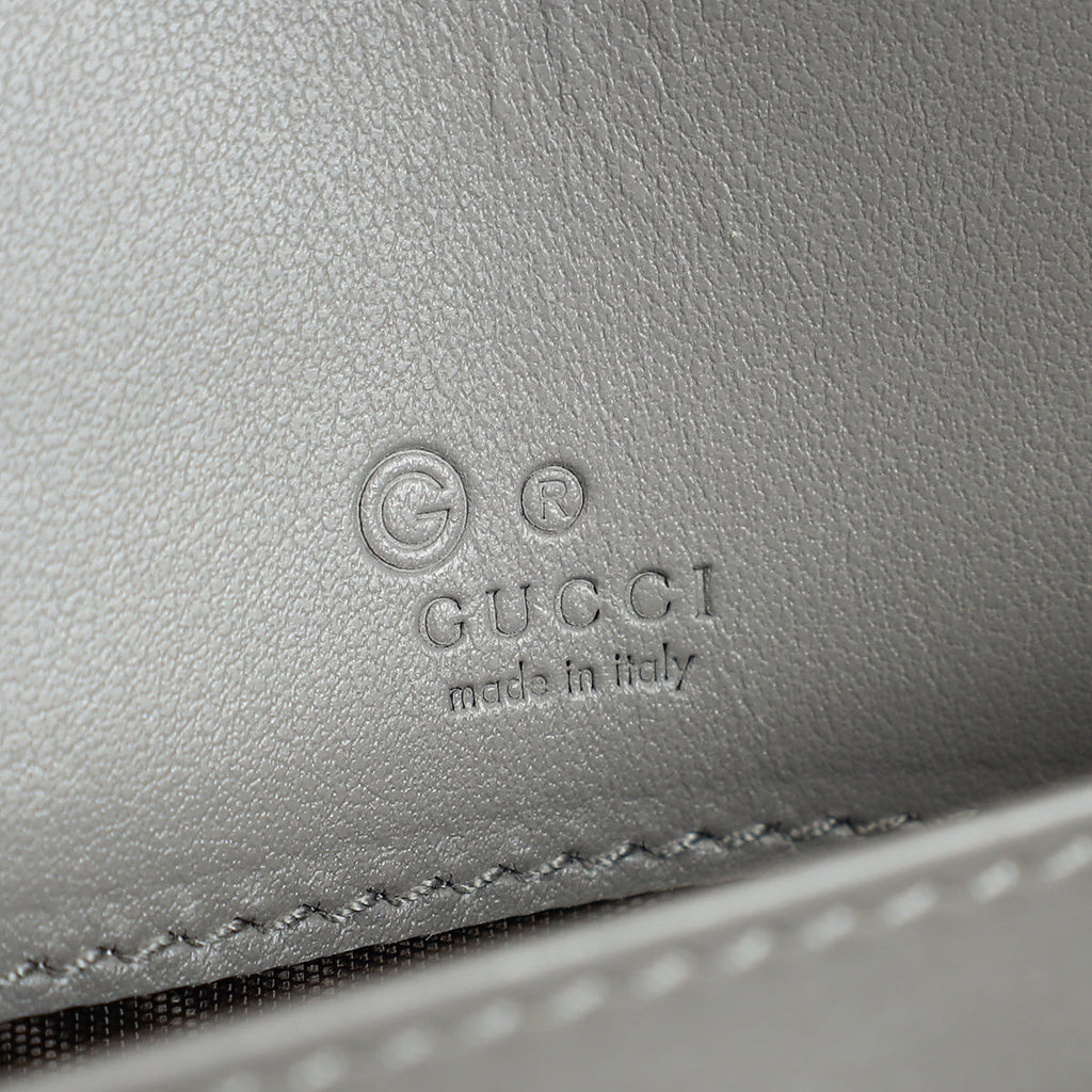 Gucci Grey GG Matelasse Chain Wallet