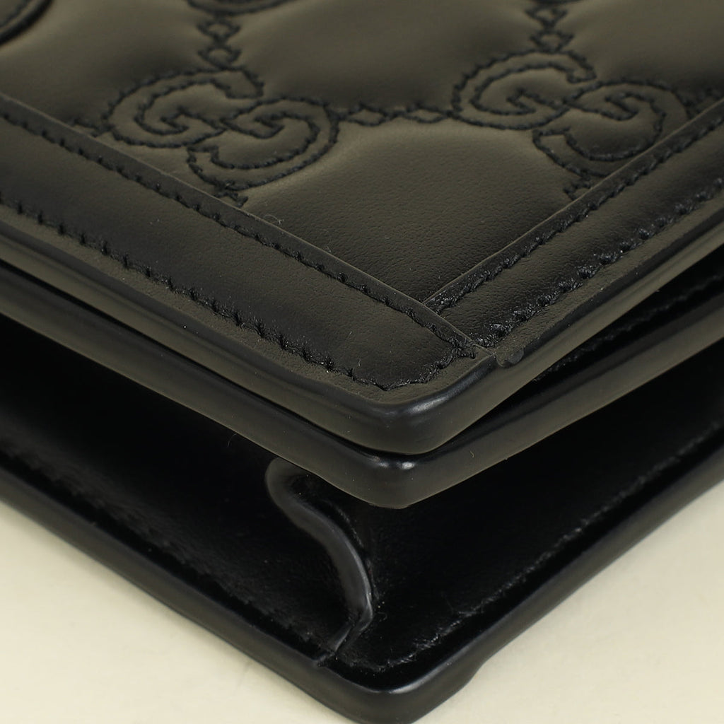 Gucci Black GG Matelasse Chain Wallet
