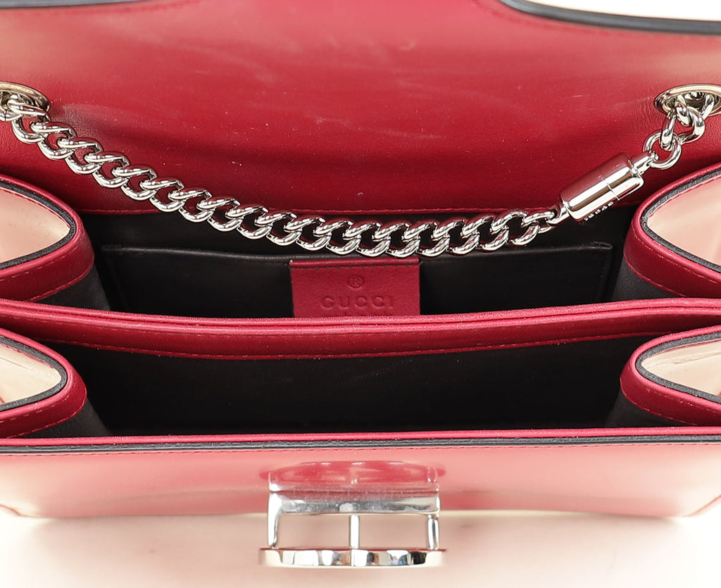 Gucci Dark Fuchsia Interlocking G Flap Chain Bag