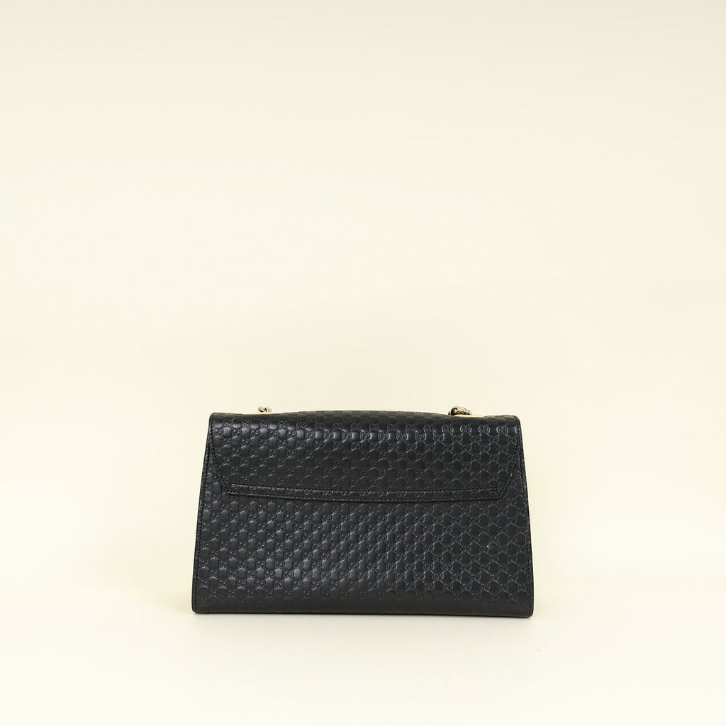 Gucci Black Microguccissima Emily Medium Shoulder Bag