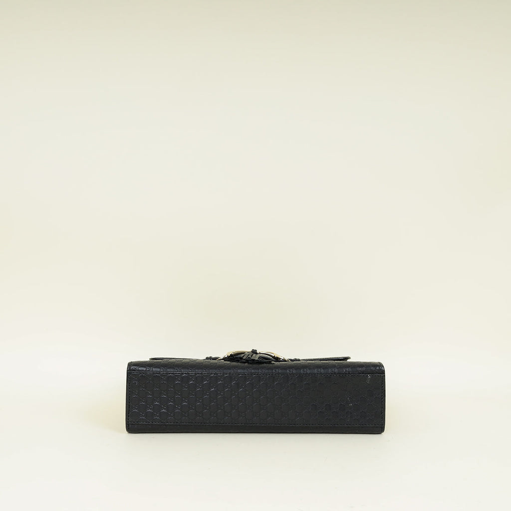 Gucci Black Microguccissima Emily Medium Shoulder Bag