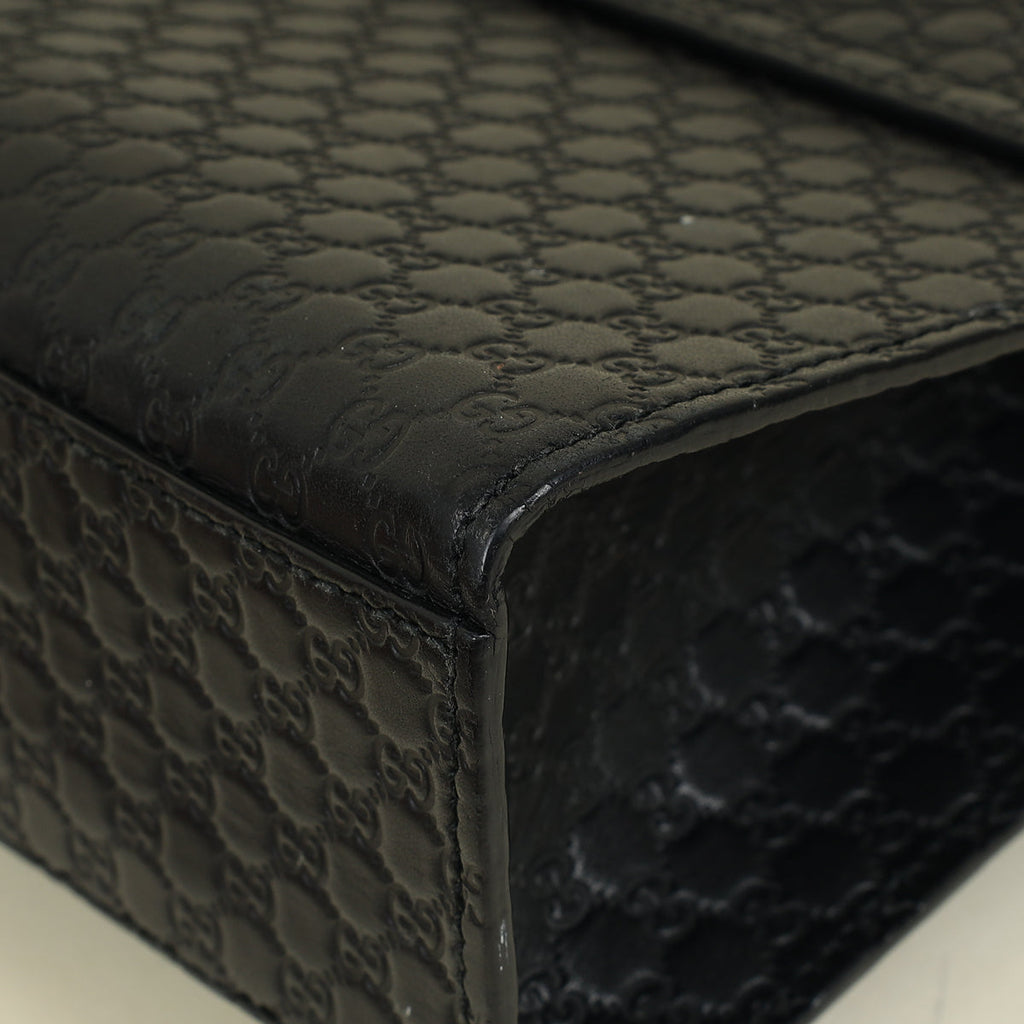 Gucci Black Microguccissima Emily Medium Shoulder Bag