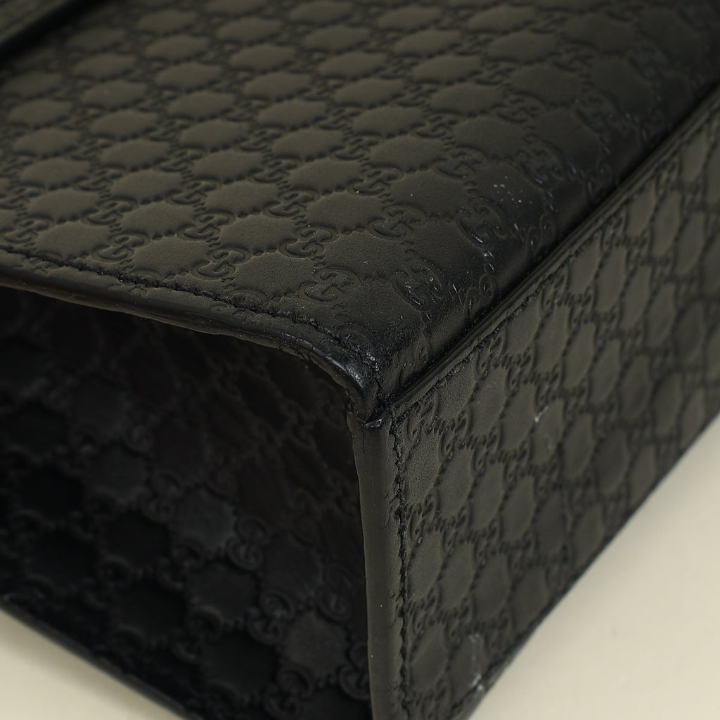 Gucci Black Microguccissima Emily Medium Shoulder Bag