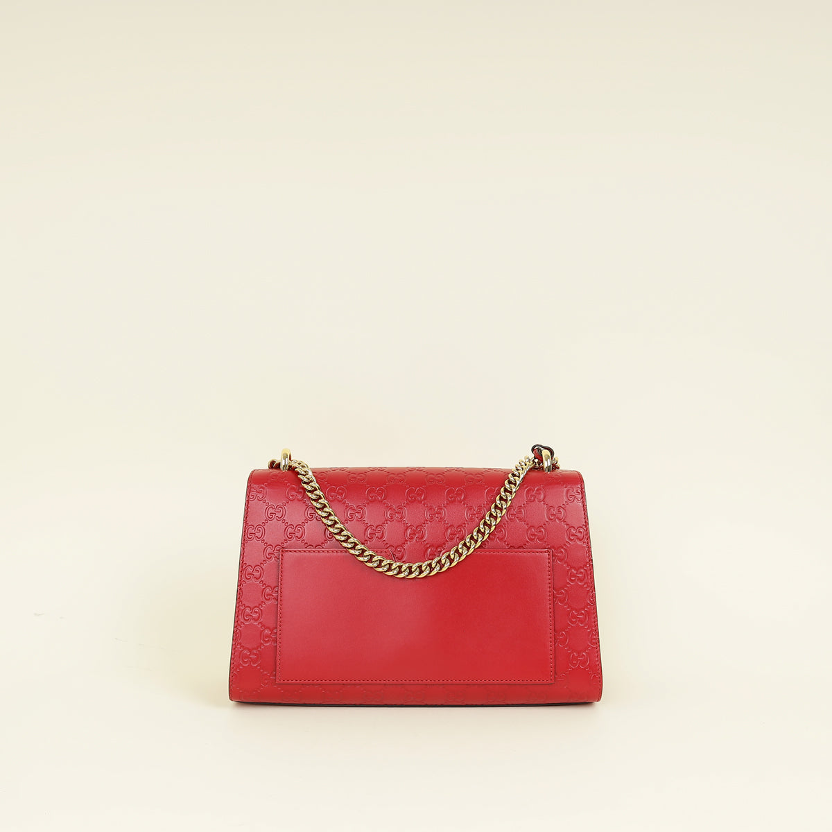 Gucci Red GG Guccissima Padlock Medium Shoulder Bag