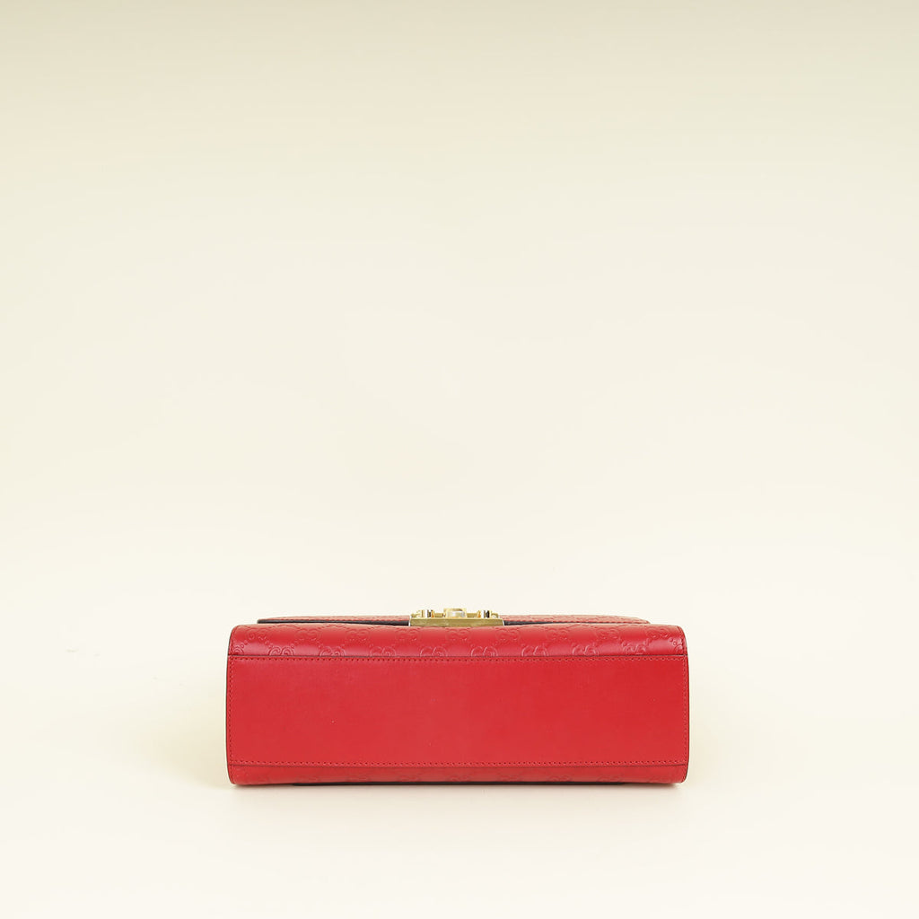 Gucci Red GG Guccissima Padlock Medium Shoulder Bag
