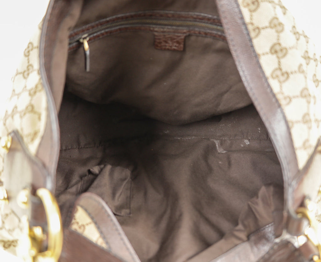 Gucci Bicolor GG Large Jockey Hobo Bag