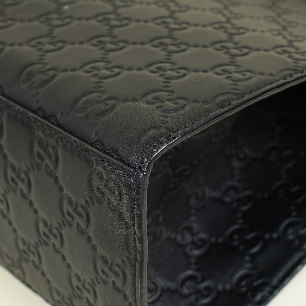 Gucci Black Guccissima Emily Large Shoulder Bag