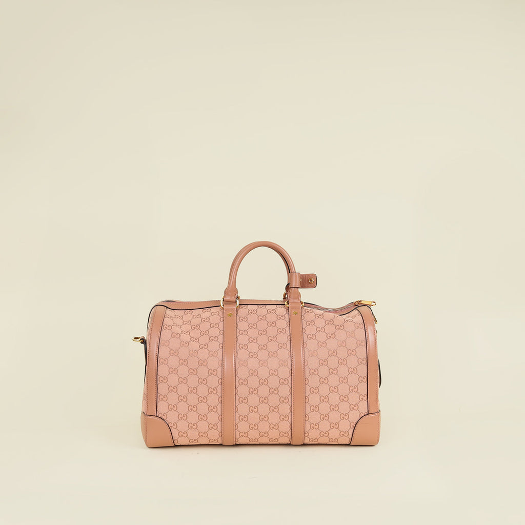 Gucci Pink Nude Azalee GG Retro Interlocking G Duffle Bag