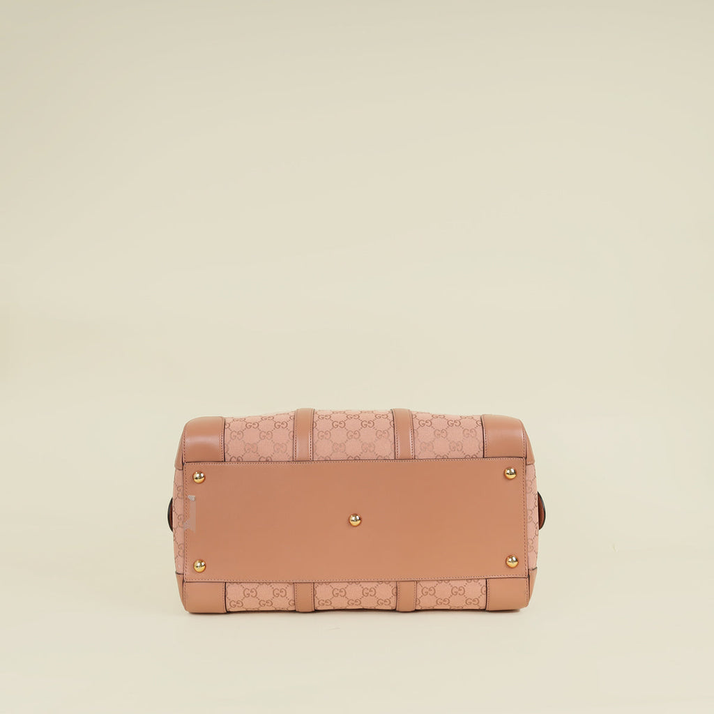 Gucci Pink Nude Azalee GG Retro Interlocking G Duffle Bag