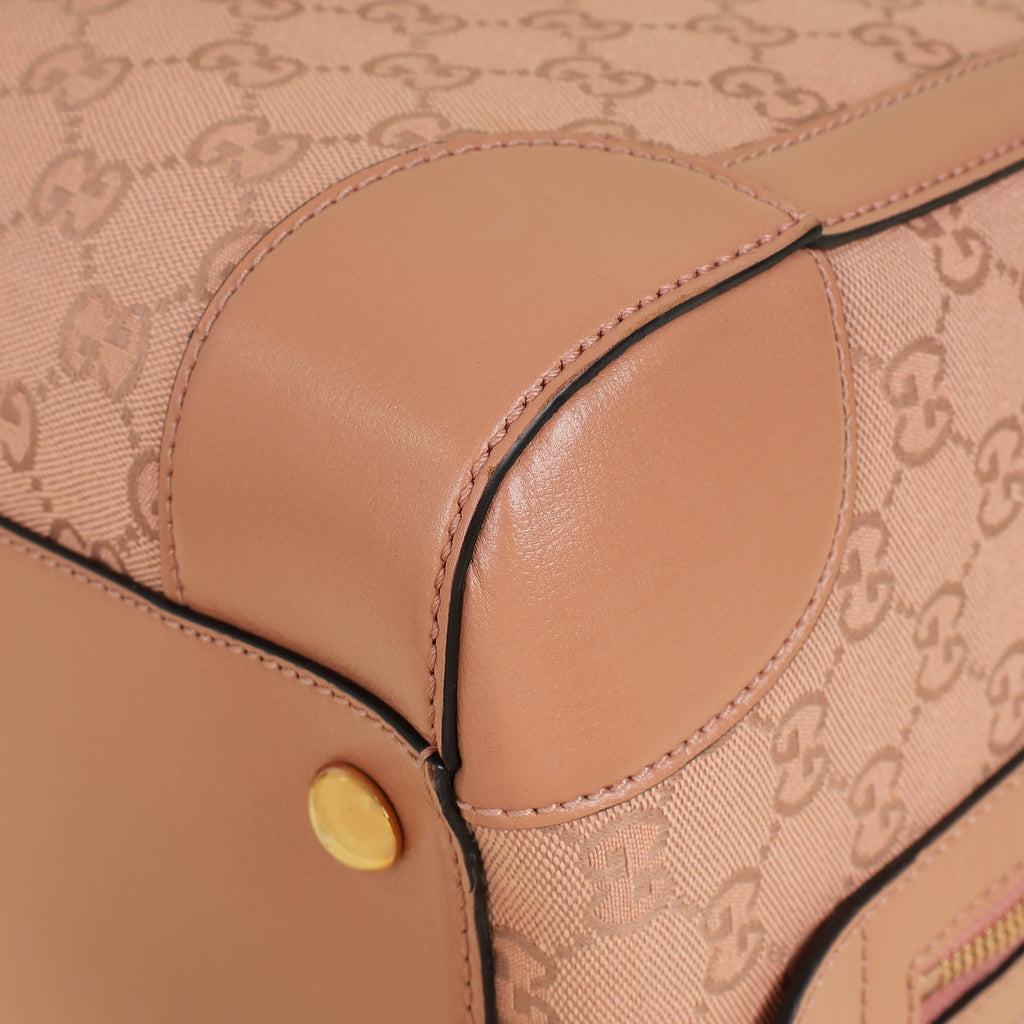 Gucci Pink Nude Azalee GG Retro Interlocking G Duffle Bag