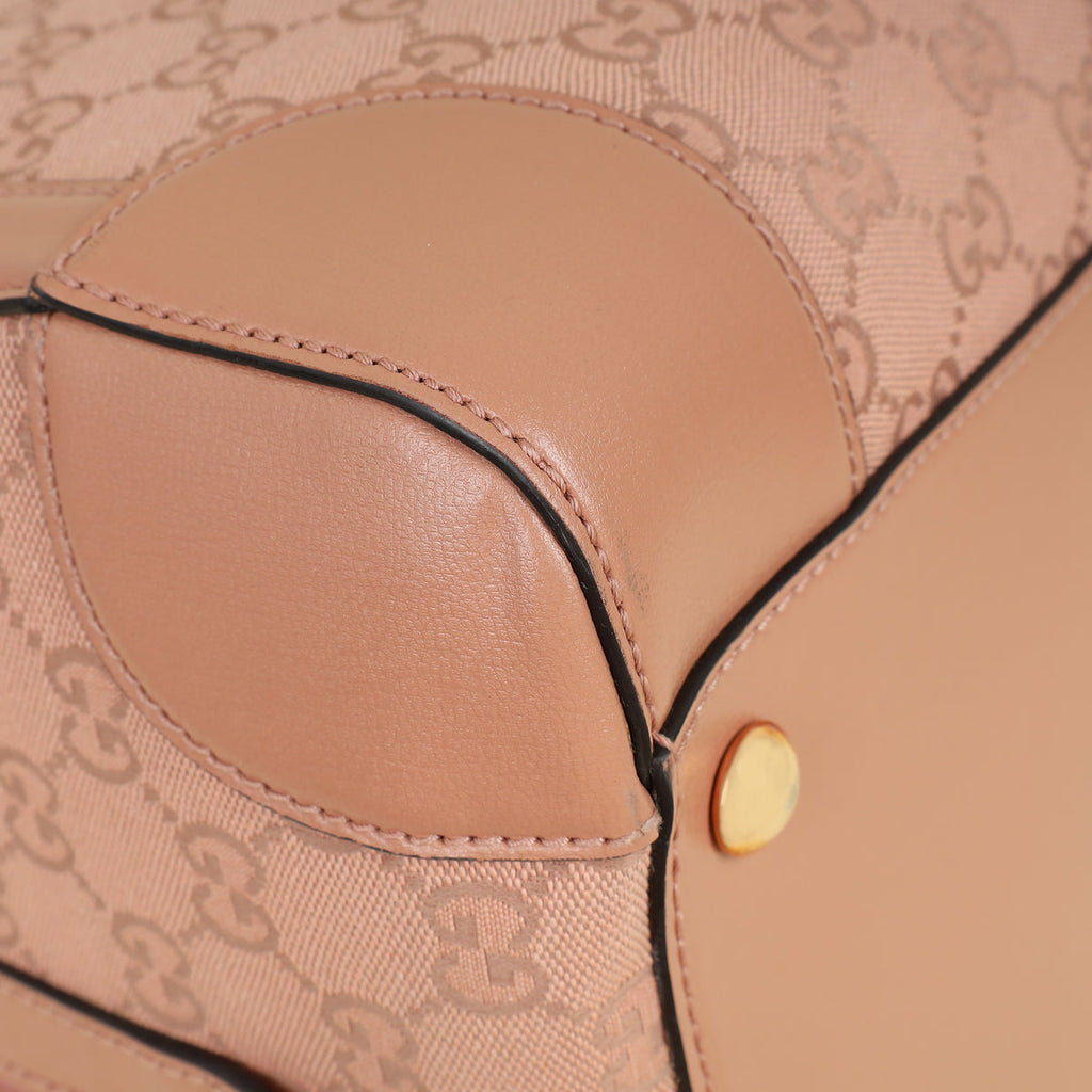 Gucci Pink Nude Azalee GG Retro Interlocking G Duffle Bag