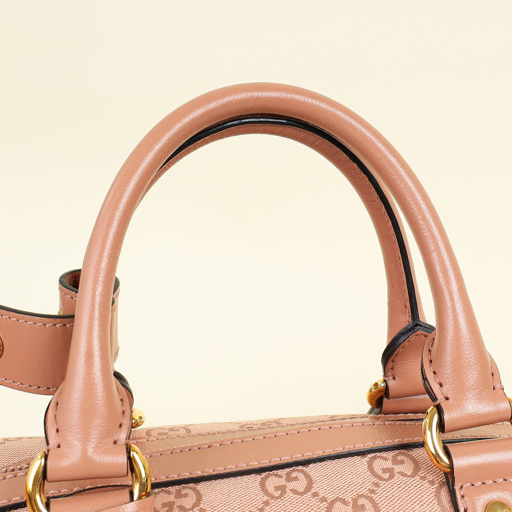 Gucci Pink Nude Azalee GG Retro Interlocking G Duffle Bag