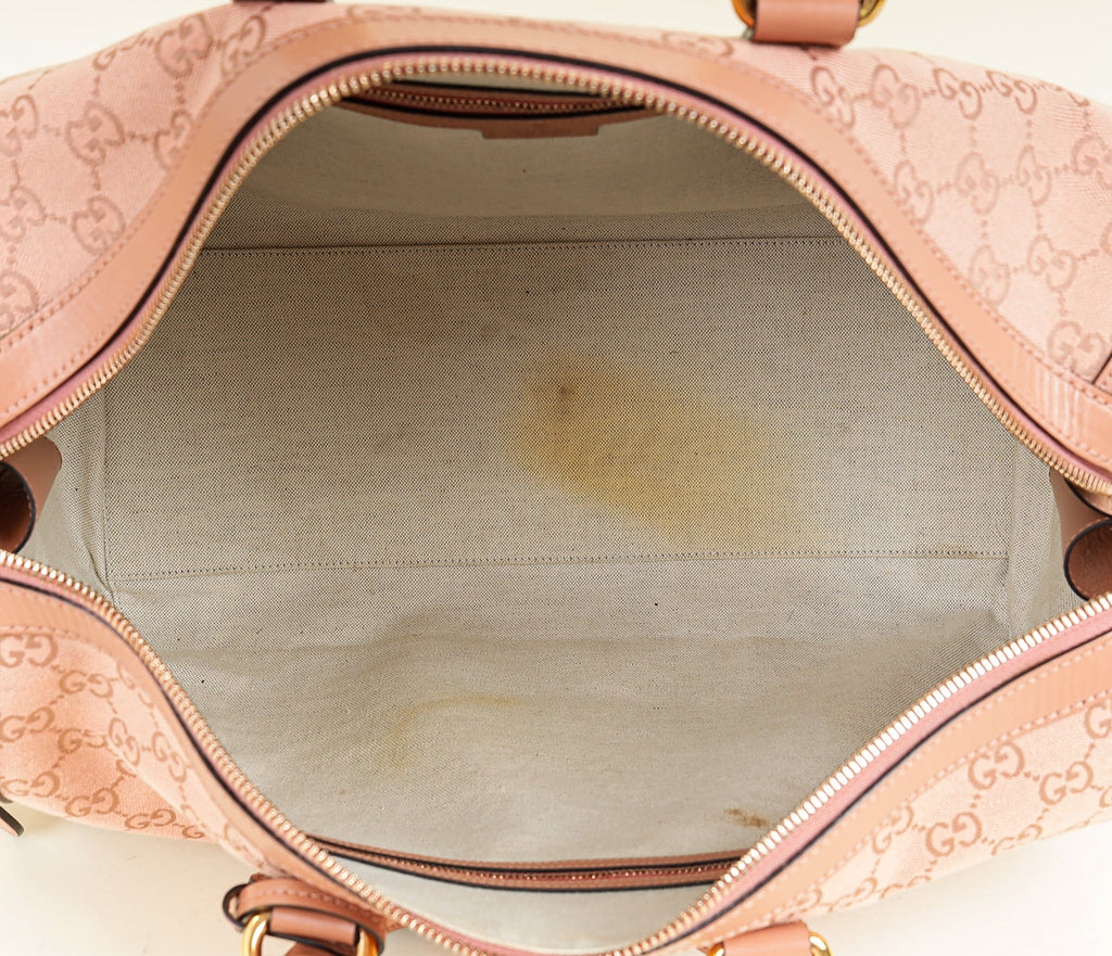 Gucci Pink Nude Azalee GG Retro Interlocking G Duffle Bag