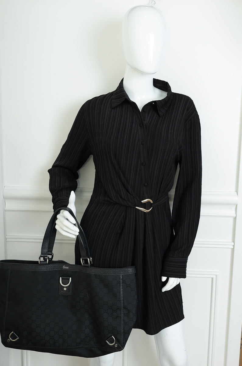 Gucci Black GG Abbey Tote Large Bag