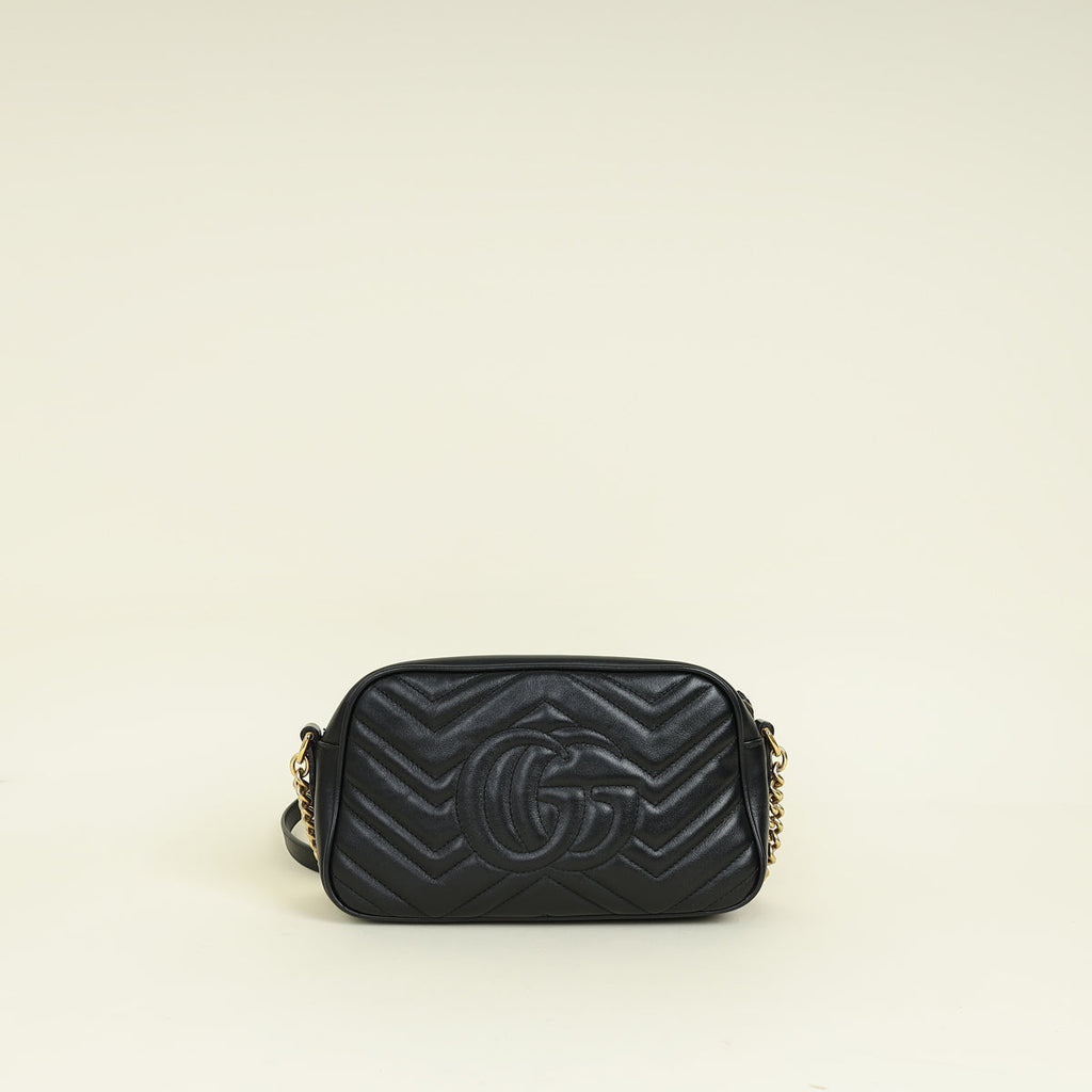 Gucci Black GG Marmont Small Camera Bag