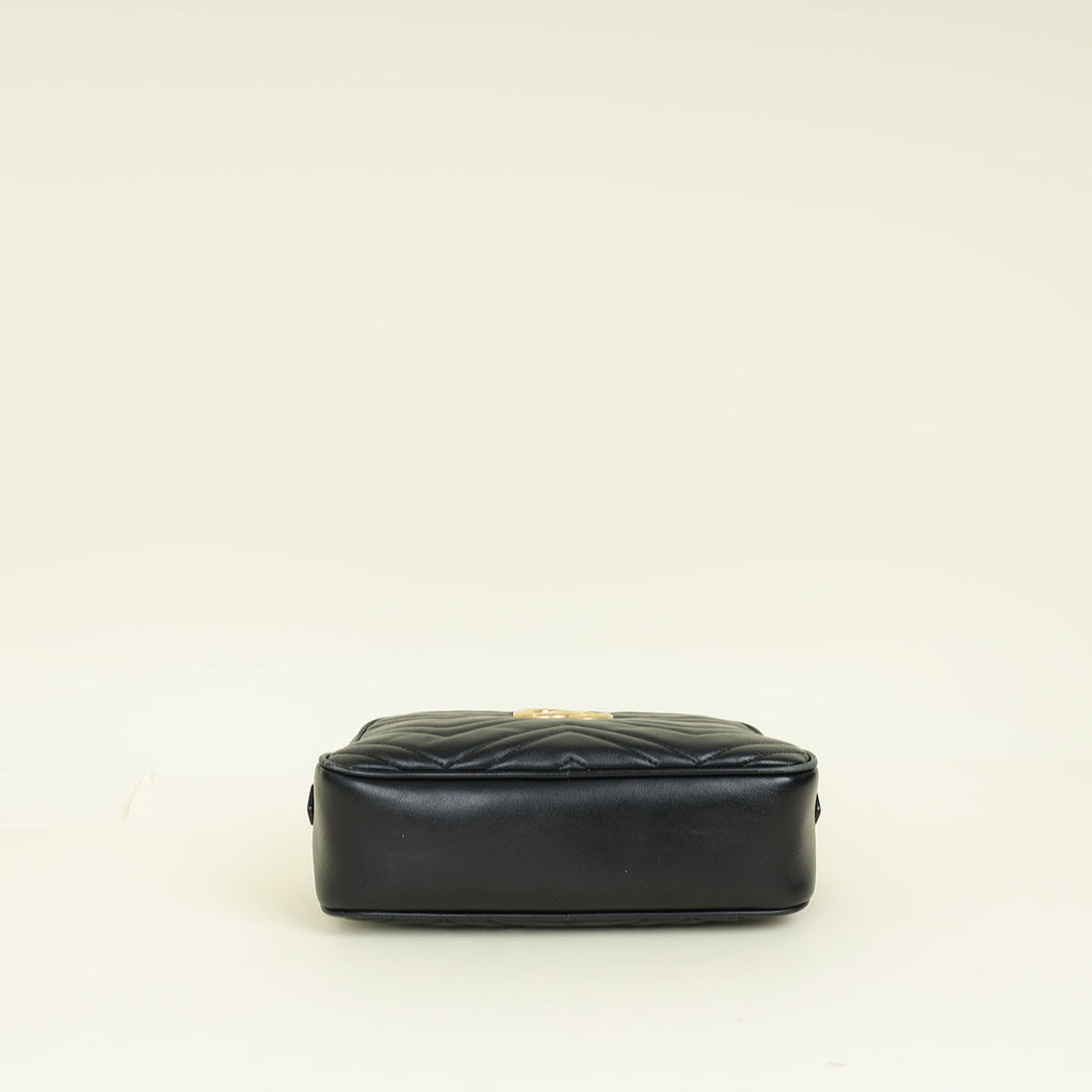 Gucci Black GG Marmont Small Camera Bag