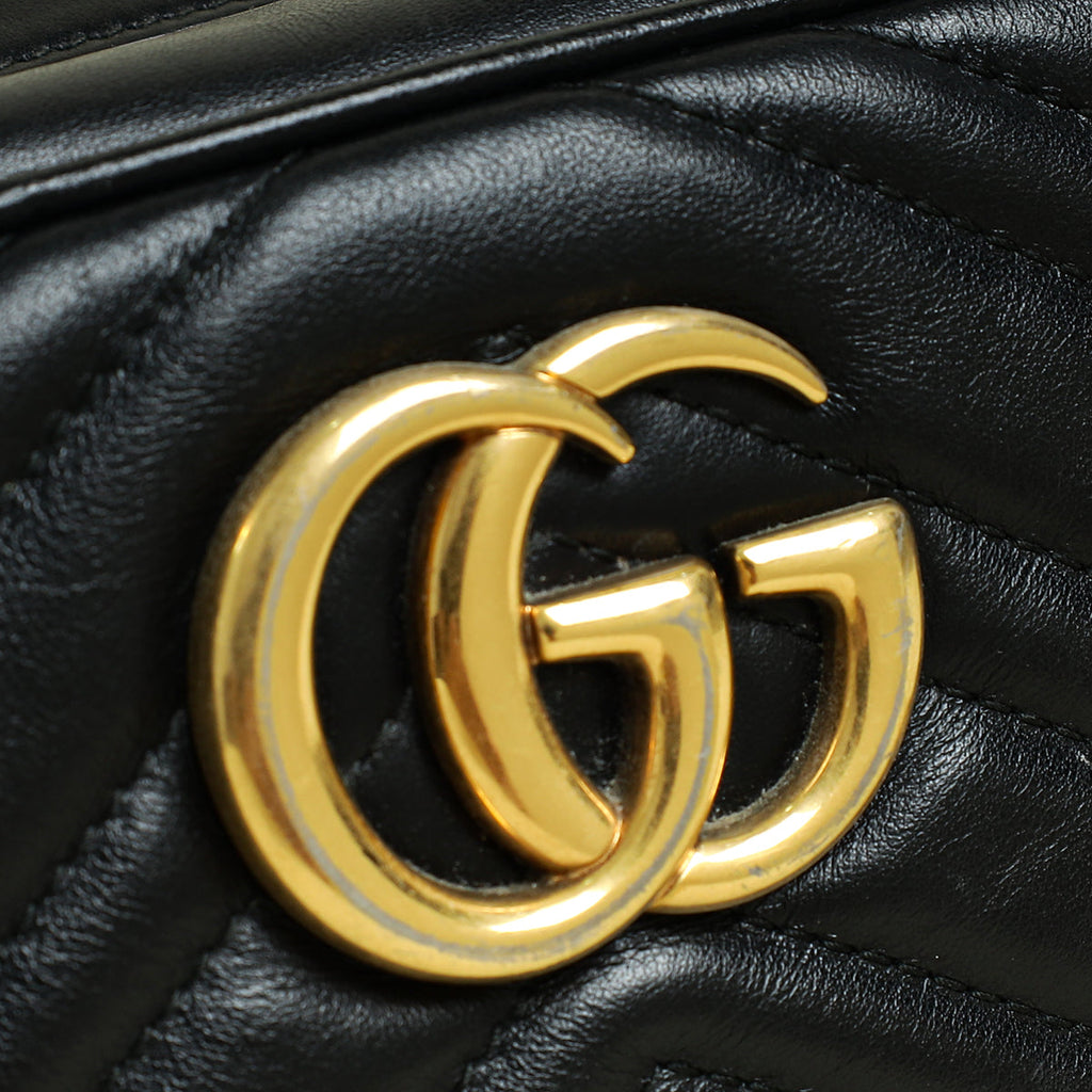 Gucci Black GG Marmont Small Camera Bag